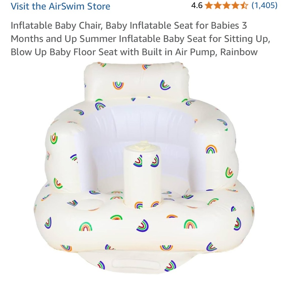 AirSwim Baby Inflatable Pool Chair - Rainbow